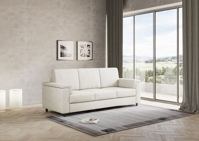 Divano 3 Posti 208x85x85 cm Marrak in Tessuto Latte-3