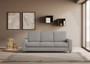 Divano 3 Posti 208x85x85 cm Sakar in Tessuto Grigio-2