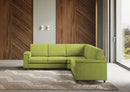 Divano Angolare 5 Posti 246x246x85 cm Marrak in Tessuto Verde-2