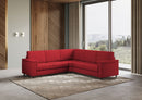 Divano Angolare 5 Posti 246x246x85 cm Marrak in Tessuto Rosso-3