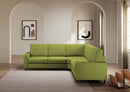 Divano Angolare 5 Posti 246x246x85 cm Sakar in Tessuto Verde-2