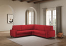 Divano Angolare 5 Posti 226x226x85 cm Sakar in Tessuto Rosso-3