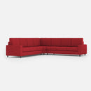 Divano Angolare 7 Posti 286x286x85 cm Sakar in Tessuto Rosso-1