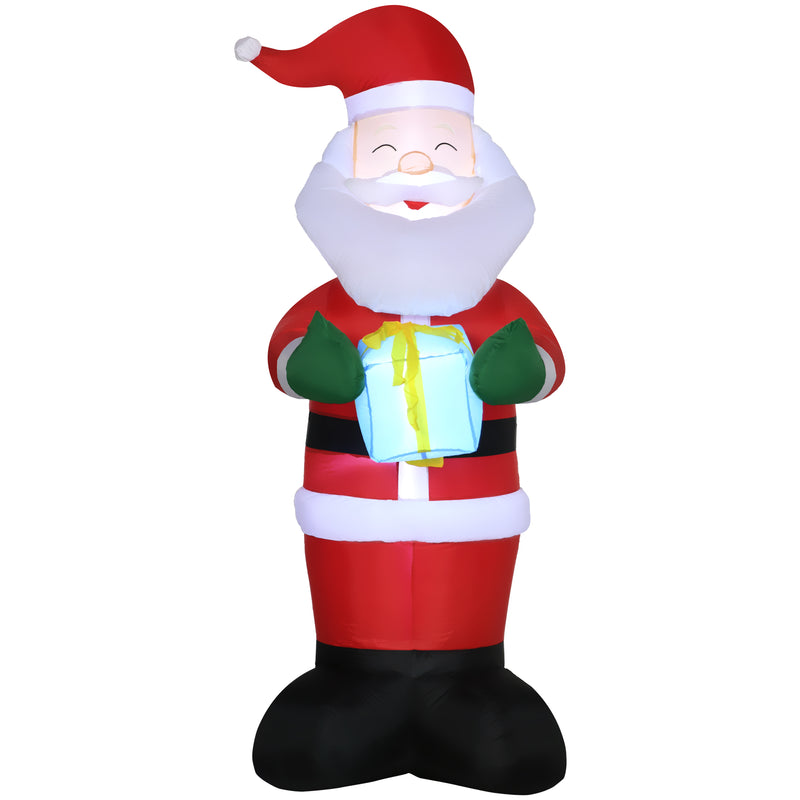 Babbo Natale Gonfiabile 77x68x184 cm con Regalo e 3 Luci LED-1