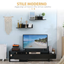 Mobile Porta TV con 2 Mensole 180x33,5x42 cm in Legno Nero-4