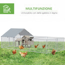 Pollaio Gabbia per Galline da Esterno 600x300x195 cm in Acciaio Zincato Grigio Argento-5