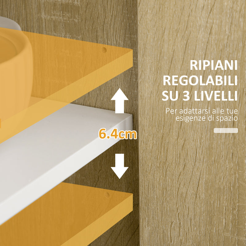 Carrello da Cucina 81x39,6x90,3 cm con Ruote in Legno Naturale-5