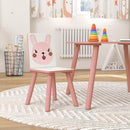 Set Tavolo con 2 Sedie per Bambini in Legno di Pino e MDF Rosa-9