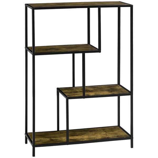 Libreria Moderna 4 Ripiani 83x34x180 cm  in Legno e Metallo Marrone sconto