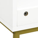 Mobile Sotto Lavabo Bagno 60x30x65 cm in Legno e Acciaio Bianco e Oro-8