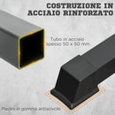 Porta Bilanciere con Supporti 111-151x69x120-150 cm in Acciaio Nero-6