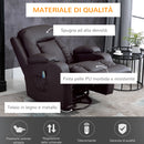 Poltrona Relax Massaggiante a 8 Punti 85x94x104 cm Reclinabile con Telecomando in Similpelle Marrone-5