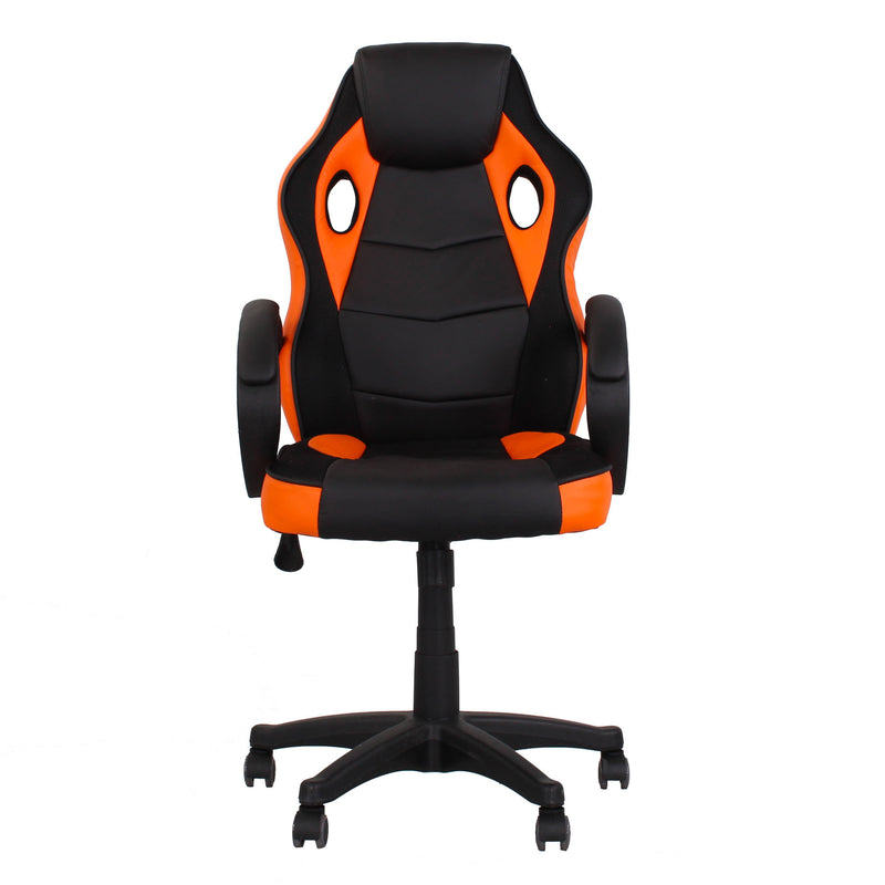 Sedia da Gaming Ergonomica 59x110/120x65 cm in Similpelle Nero/Arancio-2