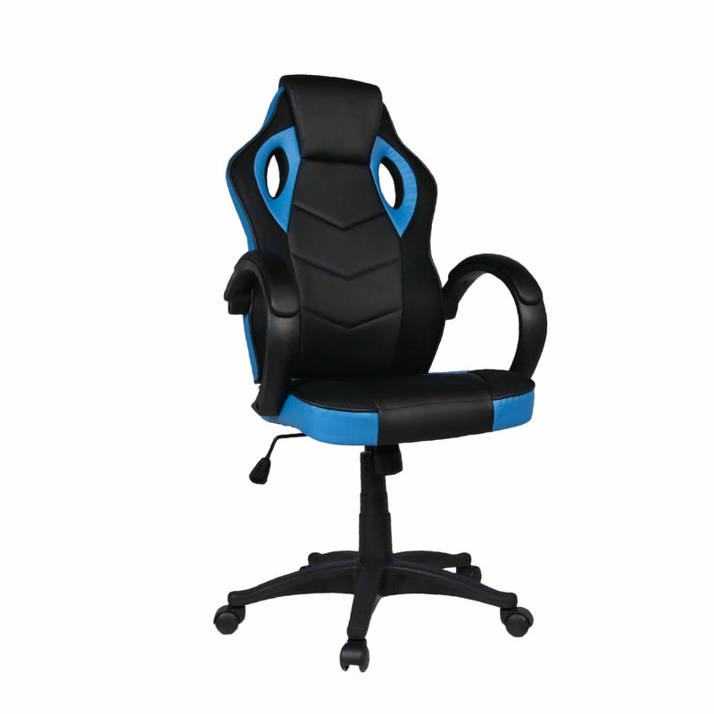 Sedia da Gaming Ergonomica 59x110/120x65 cm in Similpelle Nero/Blu-1