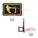 Canestro Basket per Bambini e Adulti 110x90x70 cm  in Acciaio e PE Nero e Giallo-3