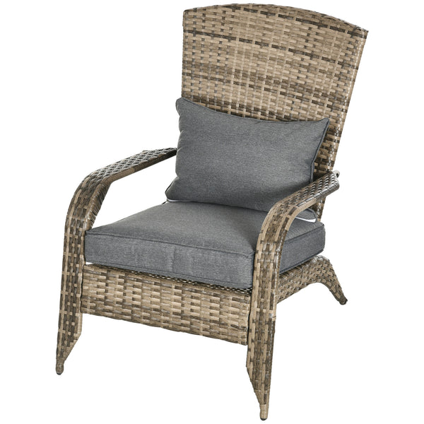 Sedia da Giardino 64x80x90 cm in Rattan e Acciaio Marrone e Grigio online