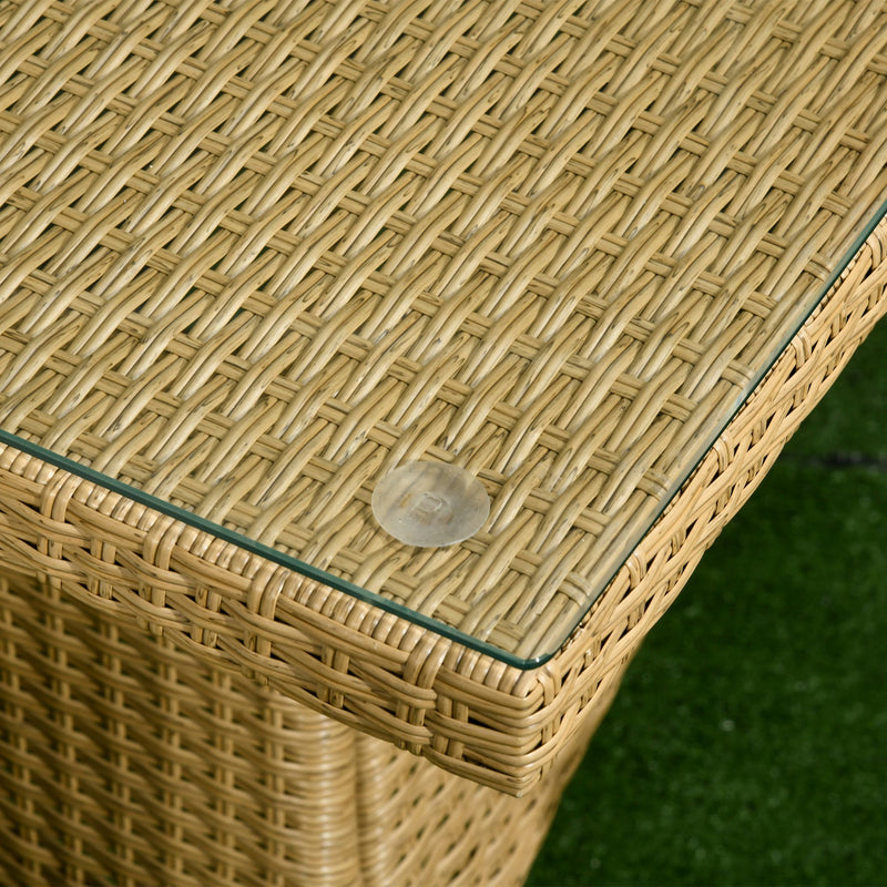 Set Tavolo e 6 Sedie da Giardino in in Rattan Sabbia e Beige-7