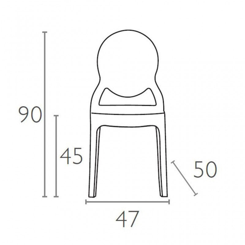 Set 4 Sedie Impilabili 47x90x50 cm in Policarbonato Glass Trasparente-6