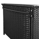 Baule da Giardino con Ruote 121x57x67 cm in Rattan PE Nero-9