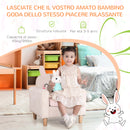 Poltroncina per Bambini con Design a Coniglio 53x47x54,5 cm Gambe in Legno Crema-6