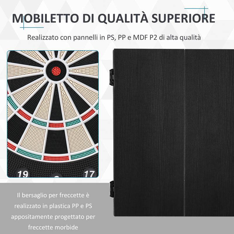 Bersaglio Freccette Elettronico 51x6,5x57 cm con 12 Freccette e 6 Display Nero-6