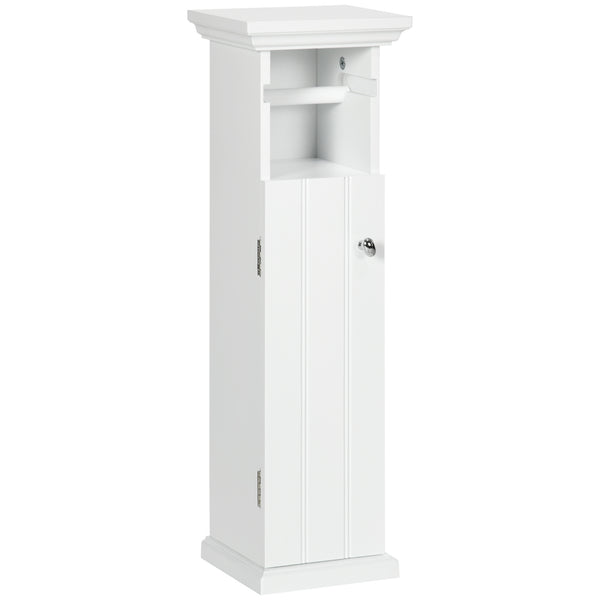 Mobiletto Bagno 21,5x17,8x66,5 cm con Porta Carta Igienica in Legno MDF Bianco acquista