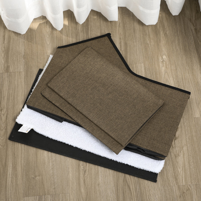 Cuccia Casetta per Gatti 65x41x45,5 cm in MDF Finto Lino e Sisal Marrone-8