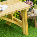 Panchina da Giardino  2 Posti a Doghe con Schienale Alto 116x56x80 cm in Legno Naturale-9