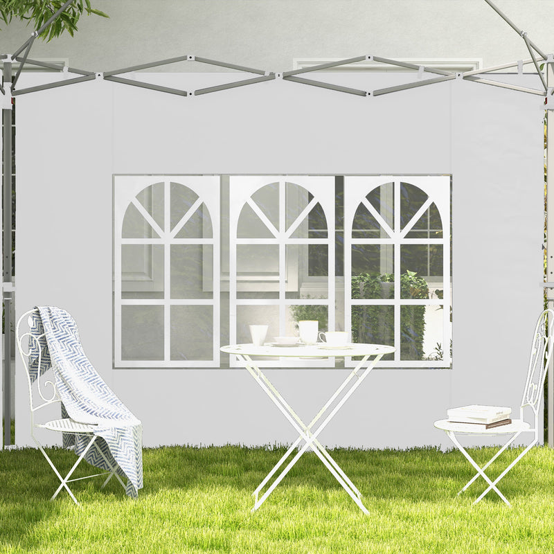 Pareti per Gazebo 3x3m o 3x4m 295x195 cm in Plastica e Tessuto Oxford Bianco-7