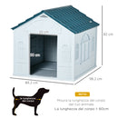 Cuccia per Cani Taglia Media e Grande max 30 kg 84,2x98,2x82 cm in Polipropilene Blu-3