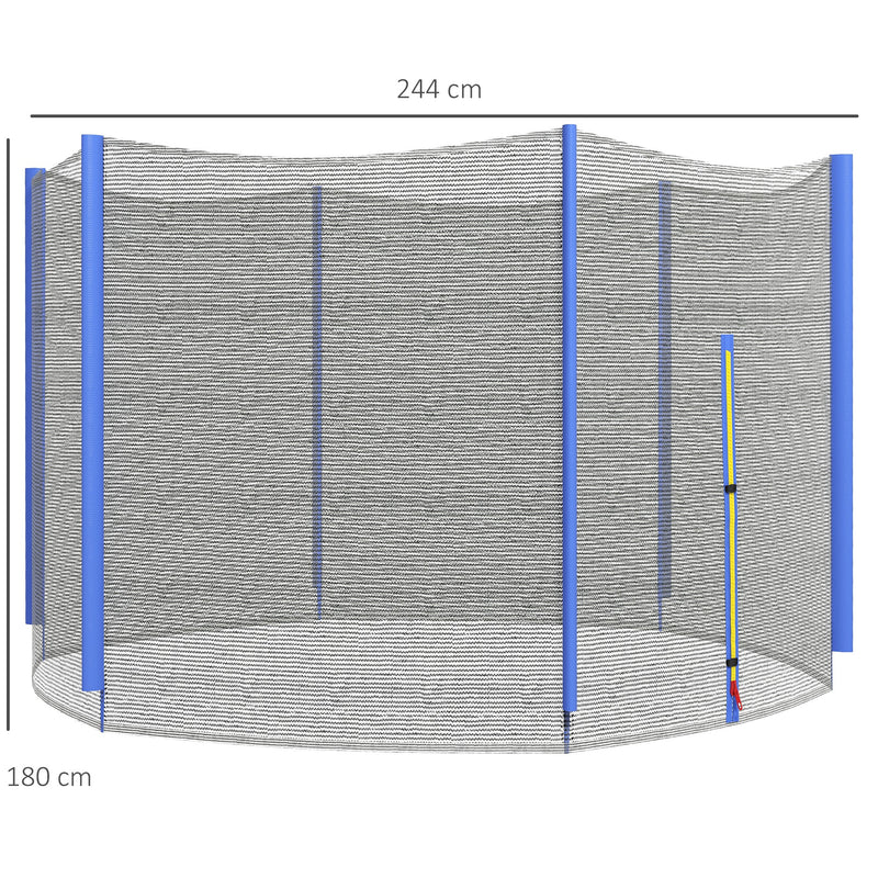 Rete di Protezione per Trampolini a 6 Pali con Ingresso con Cerniera Ø244x180 cm in PE Nero e Blu-3