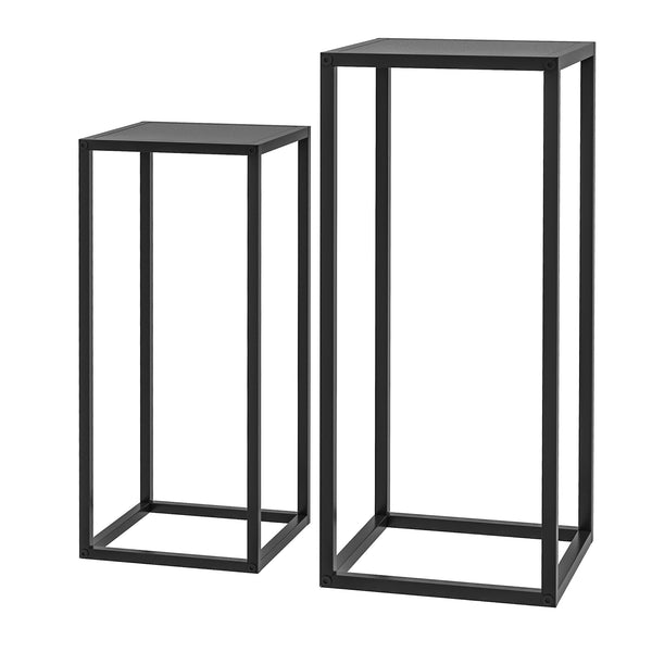 Set 2 Portapiante 25x25x58,5 cm e 31x31x65 cm in Acciaio Nero online