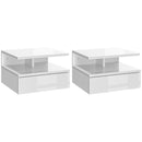 Set 2 Comodini Sospesi 35x32x22,5 cm in Legno  Bianco Lucido-1