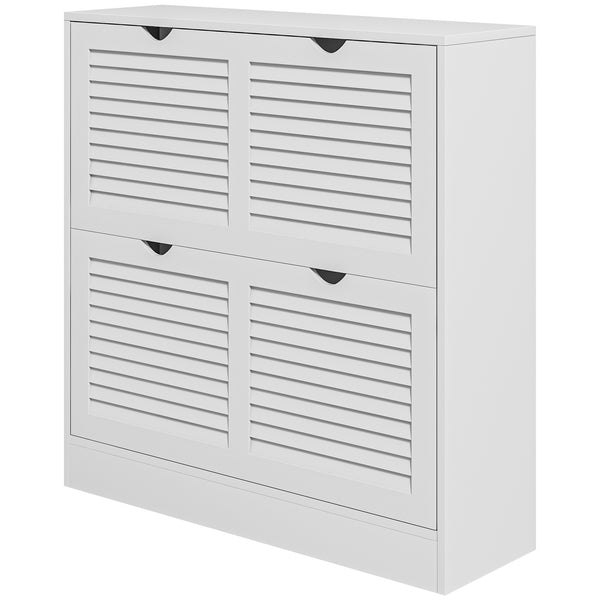 Scarpiera 2 Ante 16 Paia 81,5x25x83 cm in Legno Bianco online