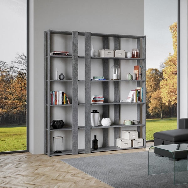 prezzo Libreria Moderna 5 Ripiani 178x36x204 cm in nobilitato Grigio