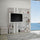 Libreria Moderna 5 Ripiani con Pannello per TV 178x36x204 cm in nobilitato Bianco