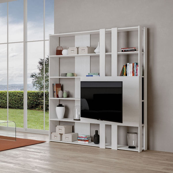 online Libreria Moderna 5 Ripiani con Pannello per TV 178x36x204 cm in nobilitato Bianco