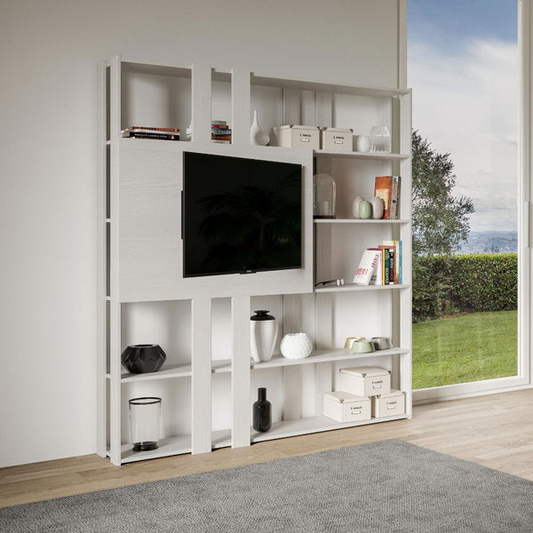 online Libreria Moderna 5 Ripiani con Pannello per TV 178x36x204 cm in nobilitato Bianco