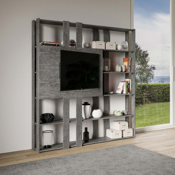 prezzo Libreria Moderna 5 Ripiani con Pannello per TV 178x36x204 cm in nobilitato Grigio