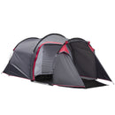 Tenda da Campeggio 2 Posti 426x206x154 cm con Vestibolo e Porte con Cerniera Grigio-1