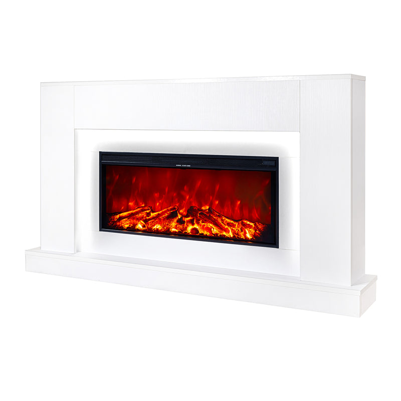 Camino Elettrico da Pavimento 90x160x27 cm Effetto Fiamma 1500W Pascal & Tasmania-1