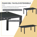 Set Tavolo Allungabile in Vetro e 6 Sedie da Giardino in Alluminio e Tessuto a Rete Grigio Scuro-4