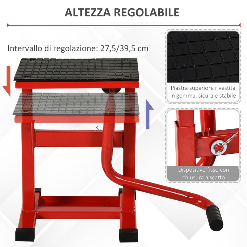 Cavalletto Alzamoto 48x34x43 cm Max 150 Kg in Acciaio Rosso-5