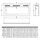 Camino Elettrico da Incasso 54,4x254x14 cm Effetto Fiamma 1500W Fiji-8