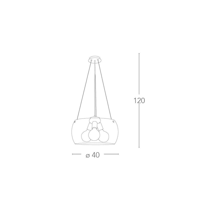 Lampadario Circolare Vetro Trasparente Fascia Cromo Moderno E27 Ambiente I-EQUATORE/S40CR-4