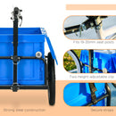 Rimorchio Bici ad Altezza Regolabile con Box Portaoggetti da 65L in Plastica 145x61x76/81 cm in Acciaio Blu-8