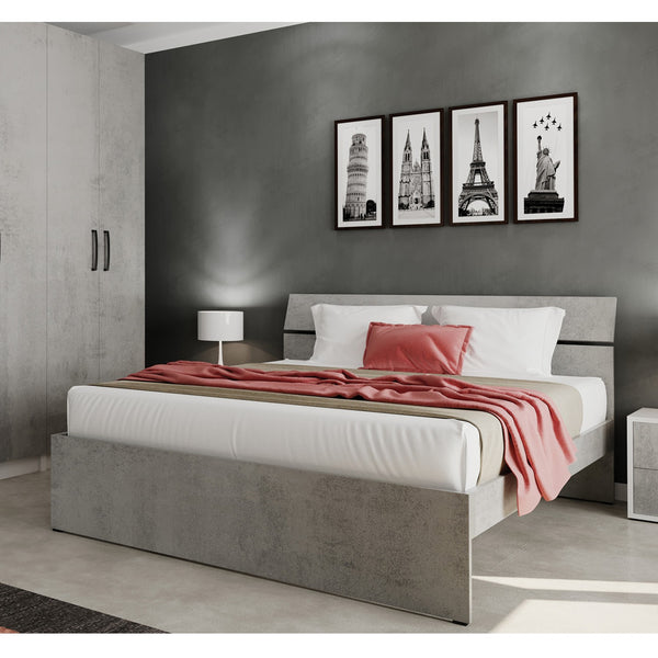 Letto Matrimoniale 98x171X200 cm cemento sconto