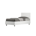 Letto Singolo Demas Testata Dritta  Bianco Frassino Varie Misure-1