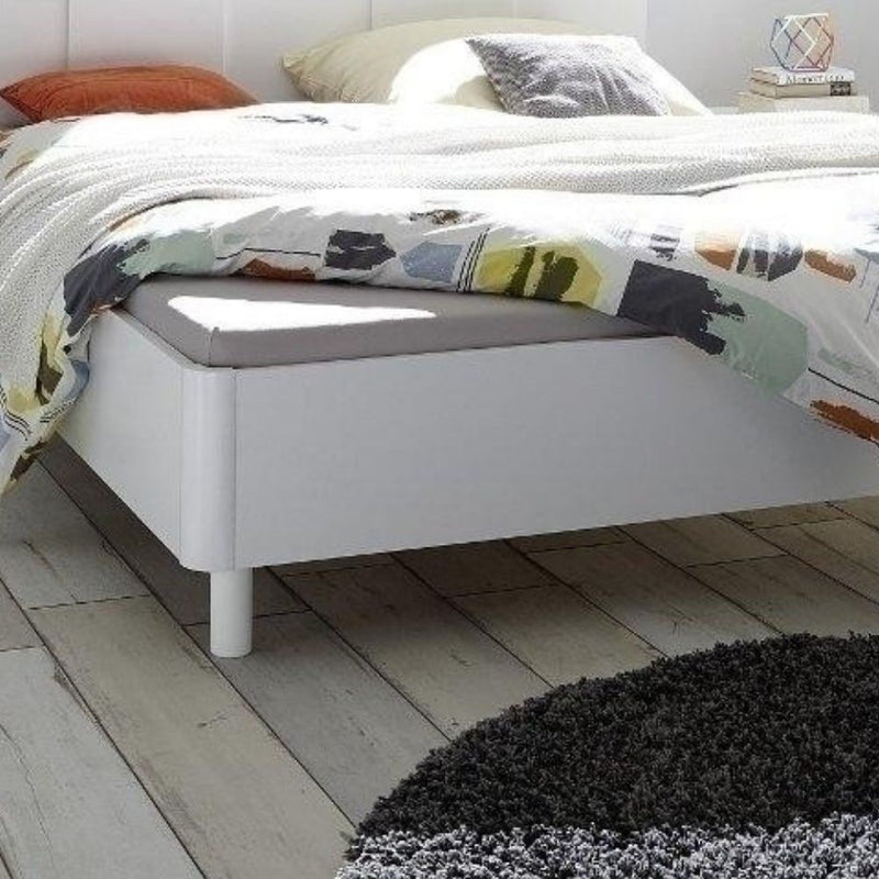 Letto Matrimoniale 183x211x116 cm in legno Ottica bianco laccato opaco-2