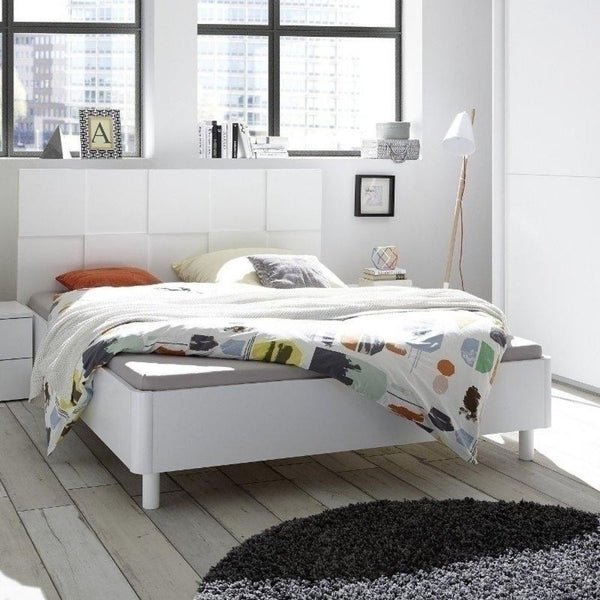 Letto Matrimoniale 183x211x116 cm in legno Ottica bianco laccato opaco online